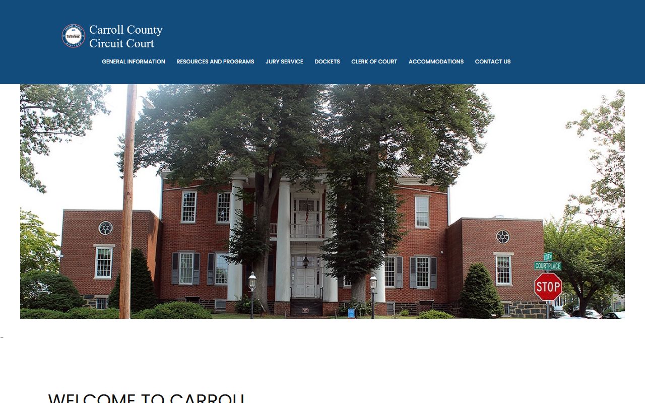 Carroll County Circuit Court website for dissolution of marriage information