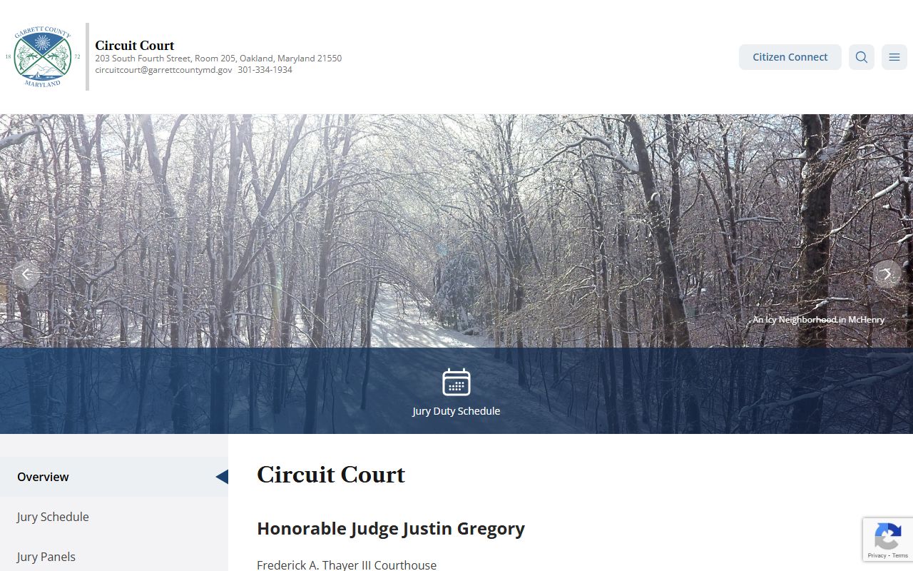 Garrett County circuit court page for dissolution of marriage records