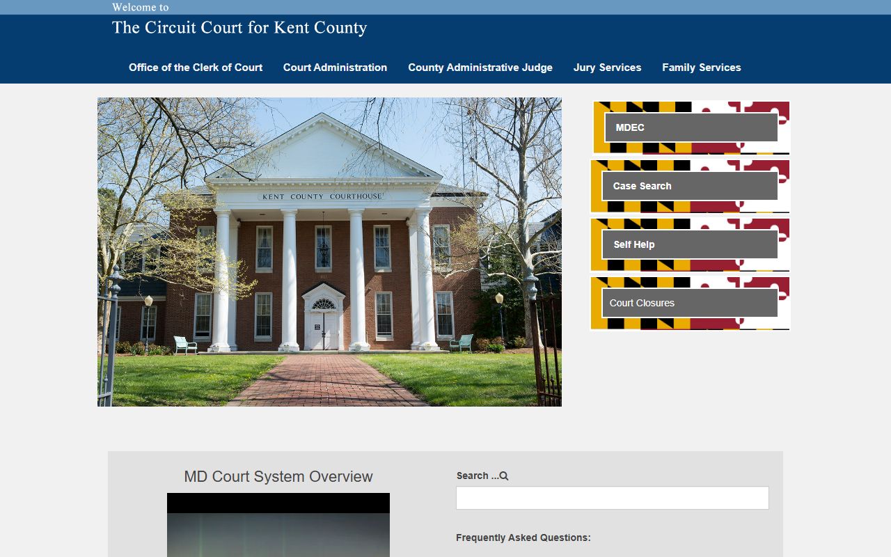 Kent County Circuit Court website for dissolution of marriage case access